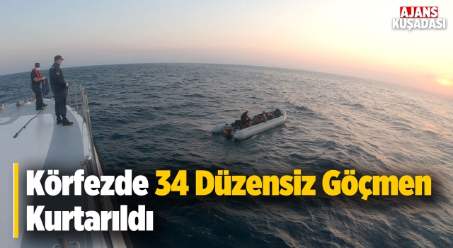 Kuşadası Körfezinde 34 Göçmen Kurtarıldı