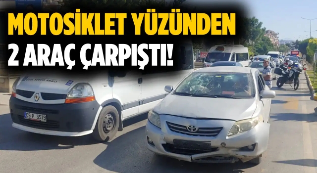 Yola Fırlayan Motosiklet Kazaya Sebep Verdi!