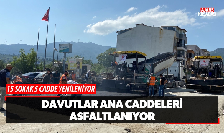 Davutlar Ana Caddeleri Asfaltlanıyor