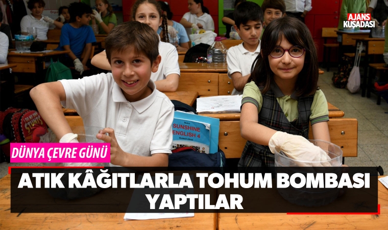 Atık kağıtlarla tohum bombası yaptılar