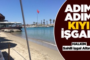 Kuşadası'nın Göbeğinde Halka Açık Kumsal'da Kaçak İnşaat!