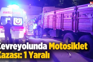 Motorsiklet Park Halindeki Kamyona Çarptı: 1 Yaralı