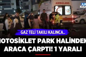 Kuşadası'nda Motosiklet Sürücüsü Park Halindeki Araca Çarptı!