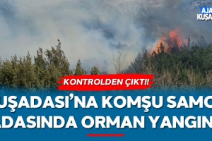 Kuşadası'na Komşu Samos'da Büyük Orman Yangını!