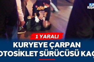 Kuşadası'nda Kuryeye Çarpan Motosiklet Sürücüsü Kaçtı! 1 Yaralı
