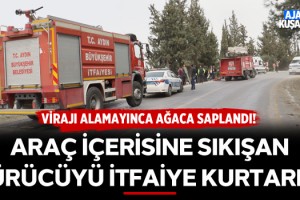 Araç İçerisinde Sıkışan Yaralı Sürücüyü İtfaiye Kurtardı!