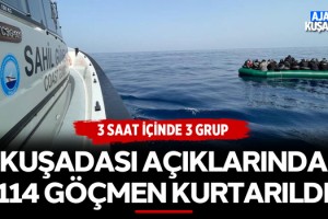 Kuşadası Açıklarında 114 Göçmen Kurtarıldı!