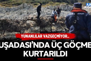 Kuşadası'nda 3 Göçmen Kurtarıldı!