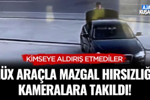 Lüx Araçla Mazgal Hırsızlığı Kameralara Takıldı!