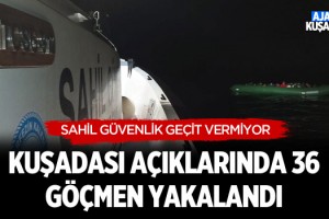 Kuşadası Açıklarında 36 Göçmen Yakalandı