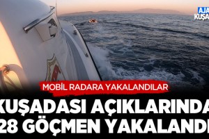 Kuşadası Açıklarında 28 Göçmen Yakalandı