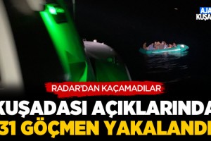Kuşadası Açıklarında 31 Göçmen Yakalandı