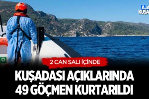 Kuşadası Açıklarında 49 Göçmen Kurtarıldı