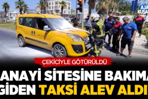 Sanayi Sitesine Bakıma Giden Taksi Alev Aldı!
