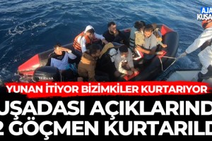 Kuşadası Açıklarında 12 Göçmen Kurtarıldı