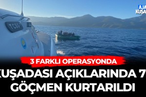 Kuşadası Açıklarında 76 Göçmen Kurtarıldı