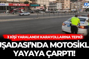Kuşadası'nda Motosiklet Yayaya Çarptı! 3 Yaralı