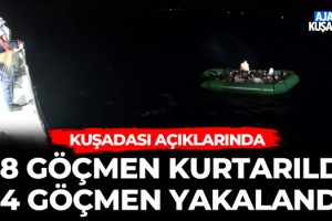 Kuşadası Açıklarında 48 Göçmen Kurtarıldı 24 Göçmen Yakalandı