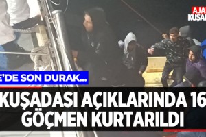 Kuşadası'nda 16 Göçmen Kurtarıldı