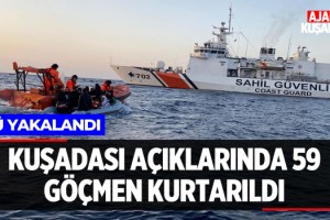 Kuşadası'nda 59 Göçmen Kurtarıldı