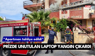 Prizde unutulan dizüstü bilgisayar yangın çıkardı!