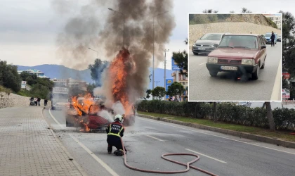 Kuşadası'nda peş peşe alev alan araçlar paniğe neden oldu!